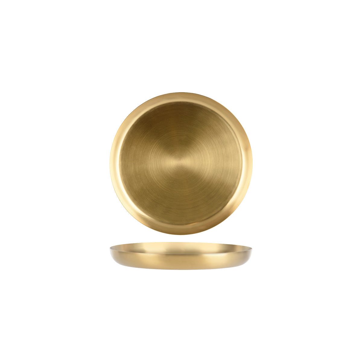 Zanzi Round Serving Tray Satin Brass 265x30mm