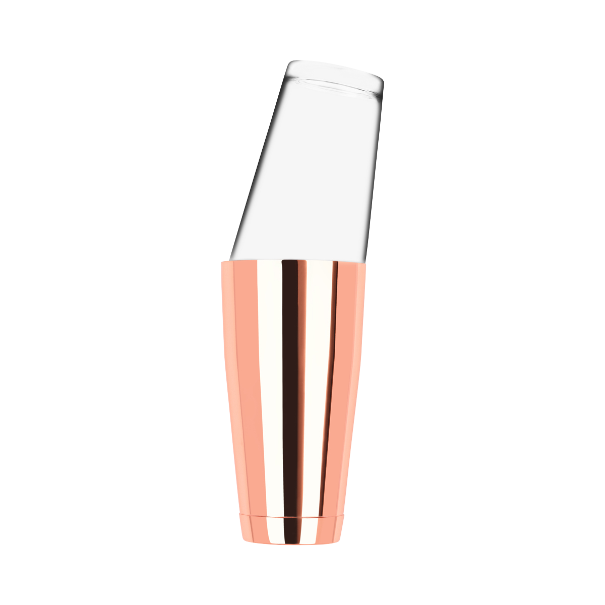 Zanzi Boston Cocktail Shaker 700ml Rose Gold Base & Glass