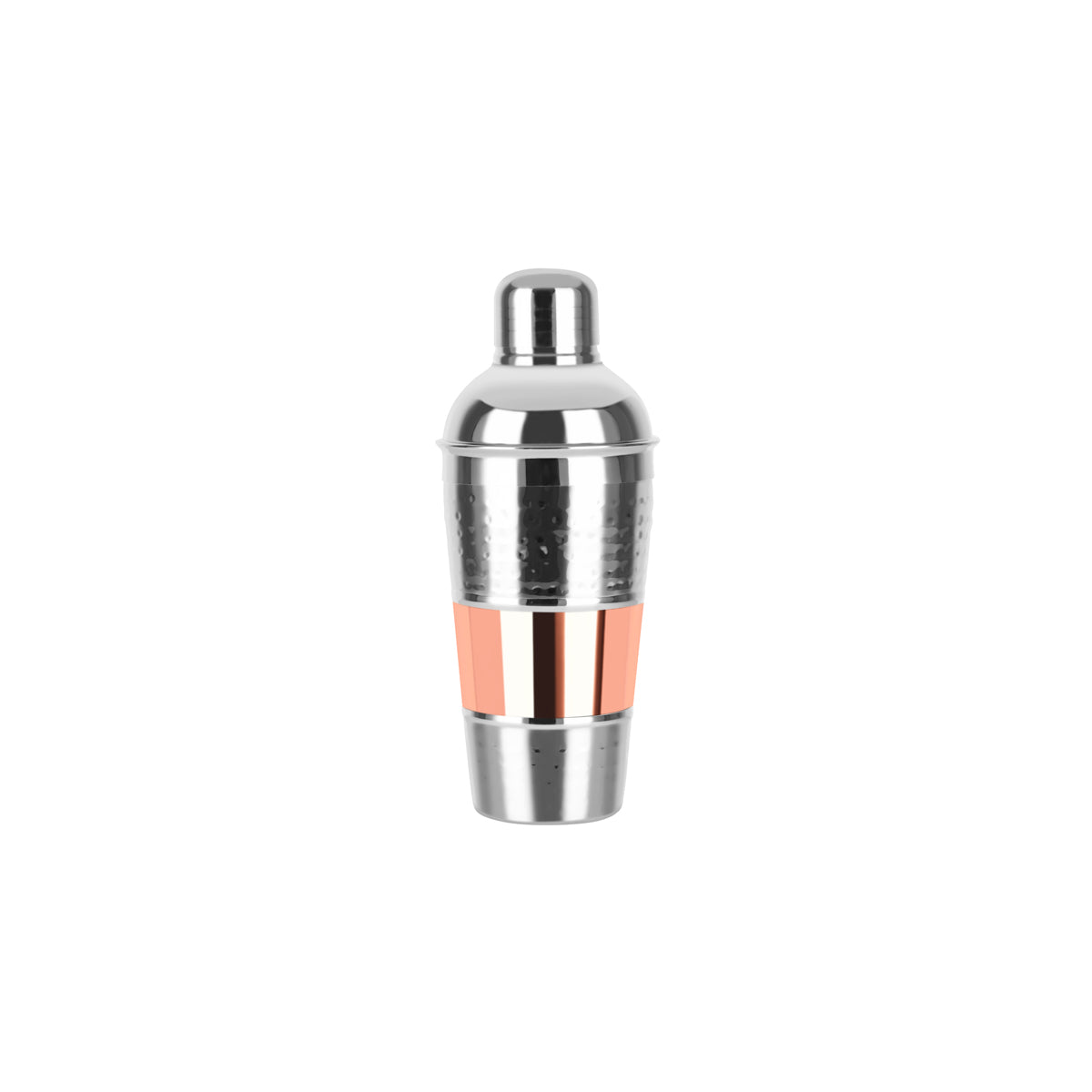 Zanzi Hammered Cocktail Shaker 3pc 600ml Rose Gold