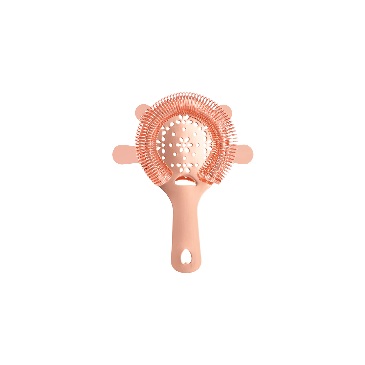 Zanzi 4 Prong Hawthorn Strainer with Flat Handle Rose Gold