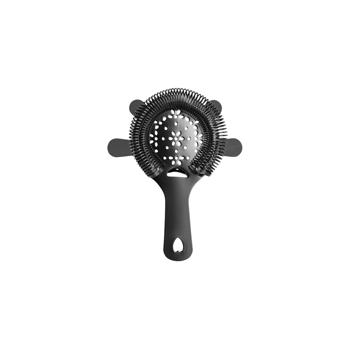 Zanzi 4 Prong Hawthorn Strainer with Flat Handle Gunmetal
