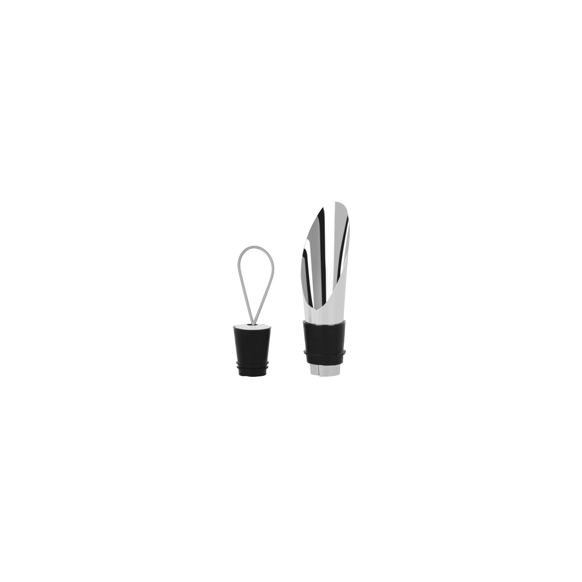 Zanzi Wine Stopper with Pouring Spout Stainless Steel