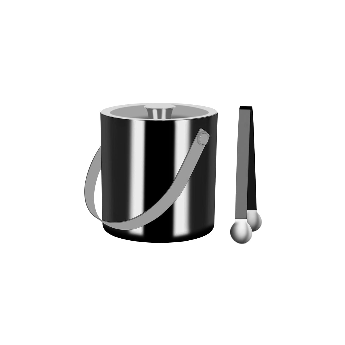 Zanzi Double Wall Ice Bucket with Tong Gunmetal