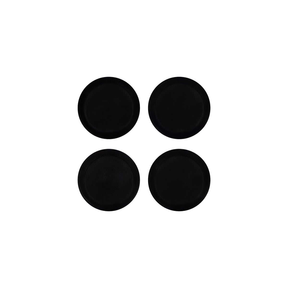 Zanzi Round Coaster Black Marble 4pc Set 100x15mm