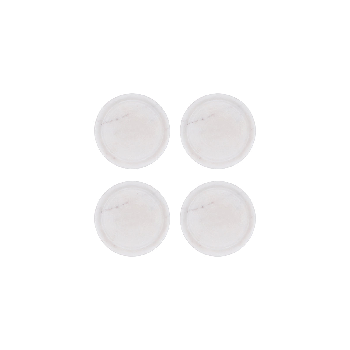 Zanzi Round Coaster White Marble 4pc Set 100x15mm