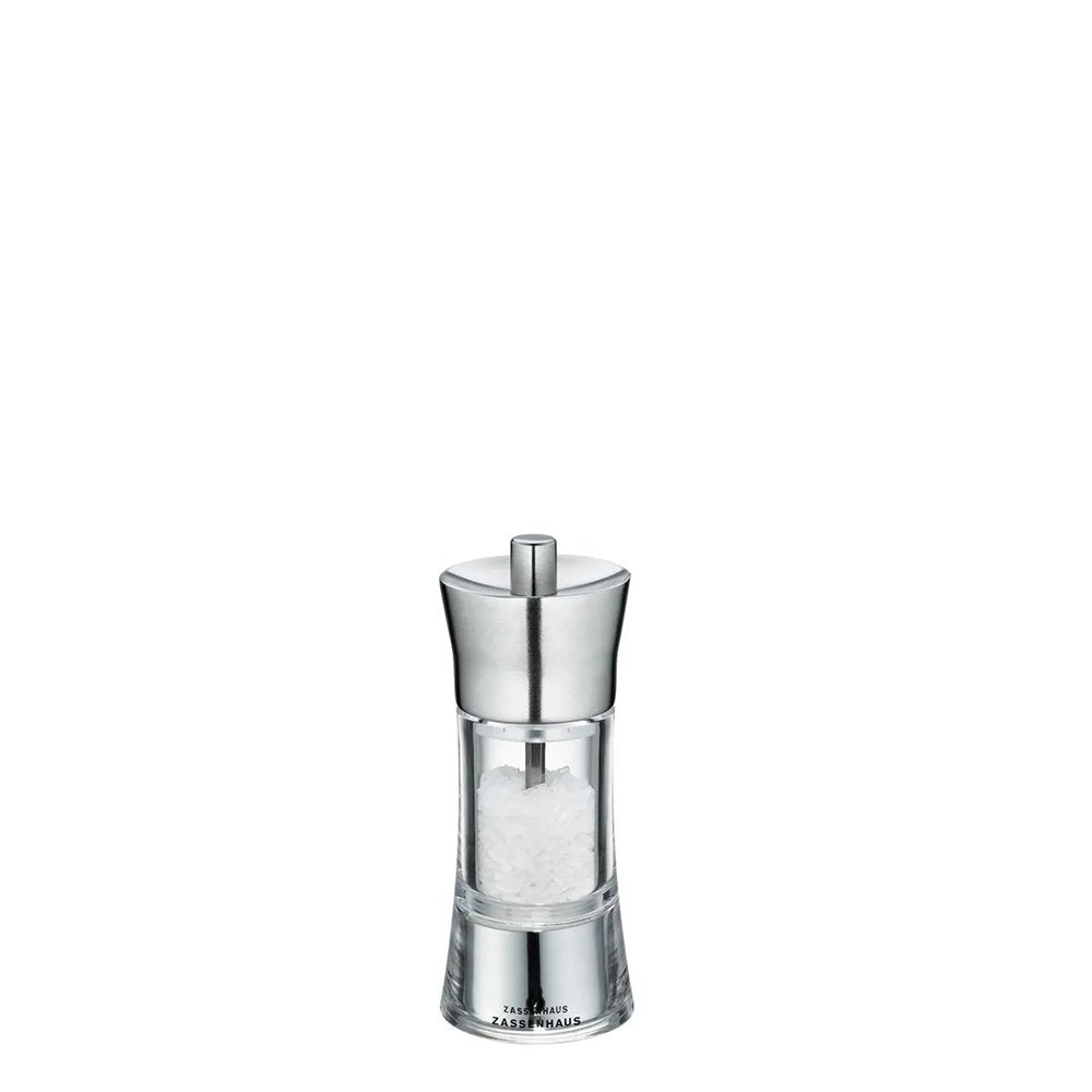 Zassenhaus Aachen Salt Mill – 14cm, Acrylic & Stainless Steel