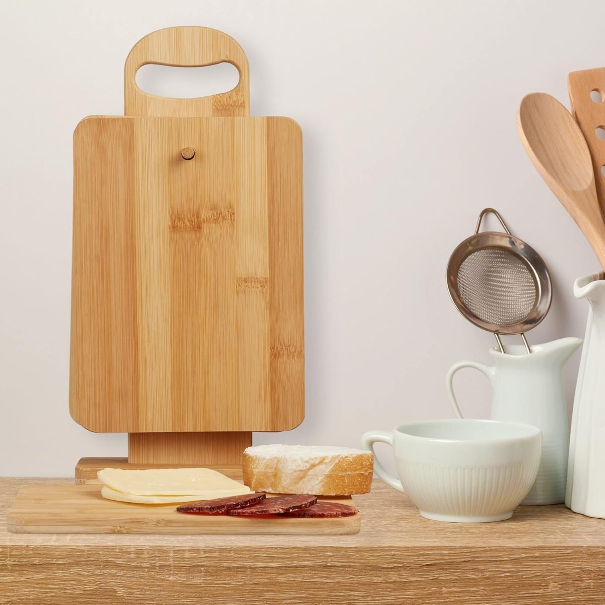 Zassenhaus Bamboo Breakfast Board Set with Stand – 6 Piece