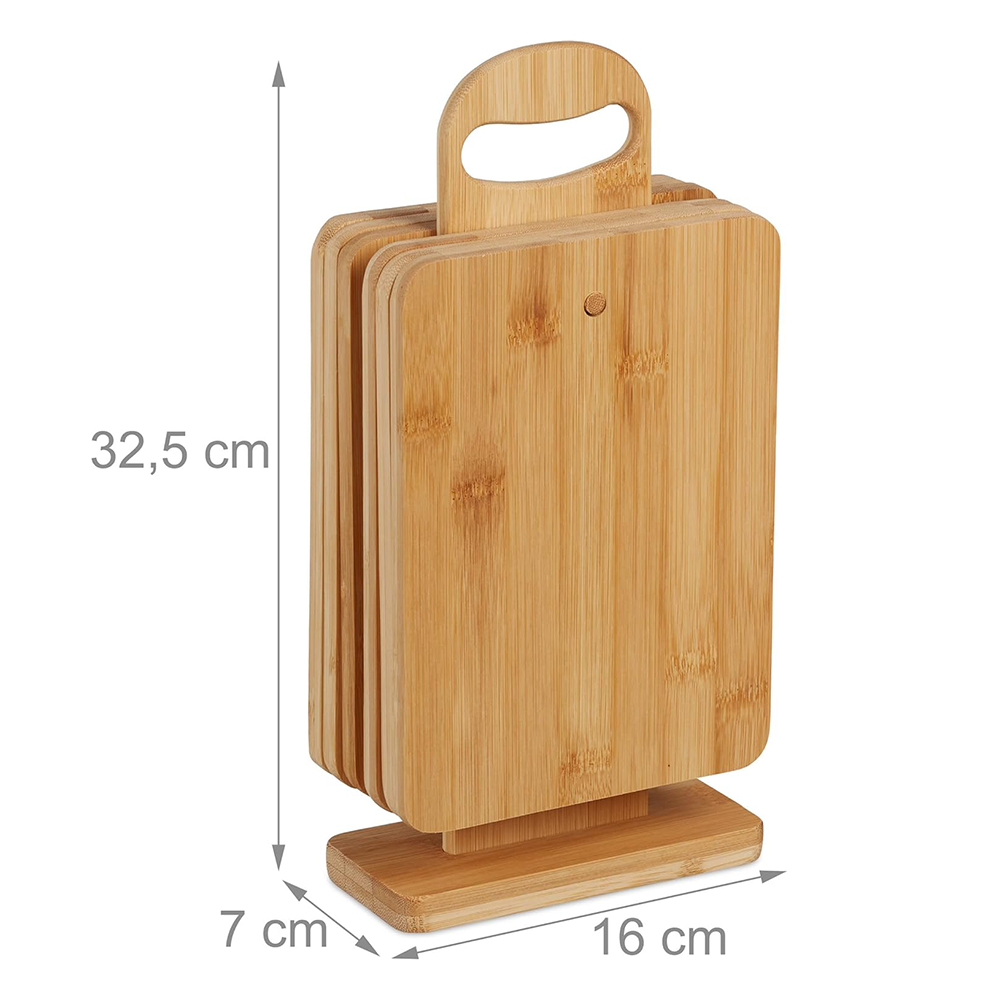 Zassenhaus Bamboo Breakfast Board Set with Stand – 6 Piece