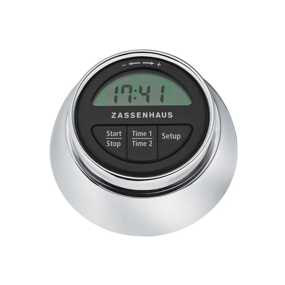 Zassenhaus Speed Digital Kitchen Timer with Magnet – Chrome, Ø 7 cm