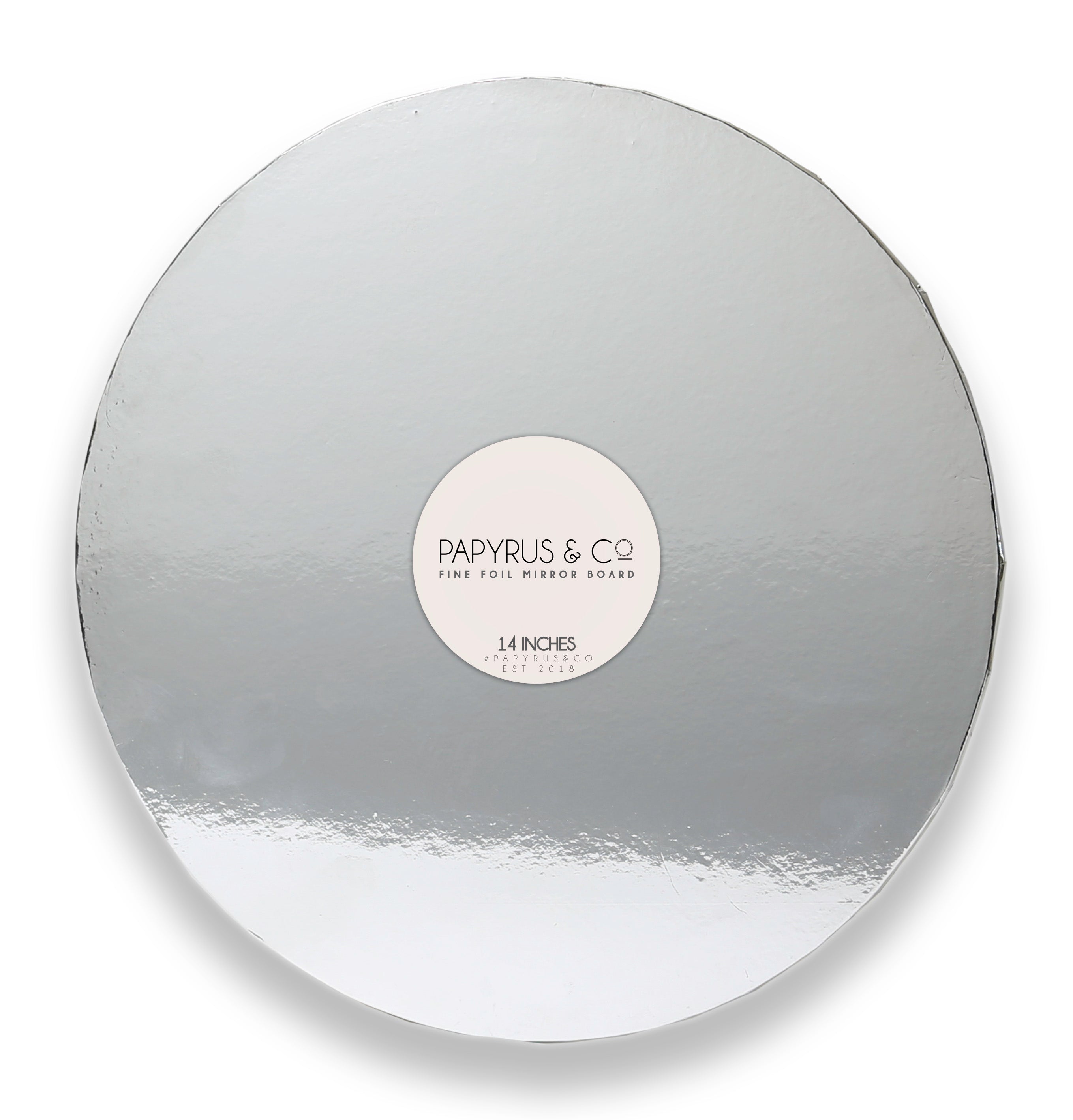 Papyrus Mirror Masonite Cake Board Round Silver 14in
