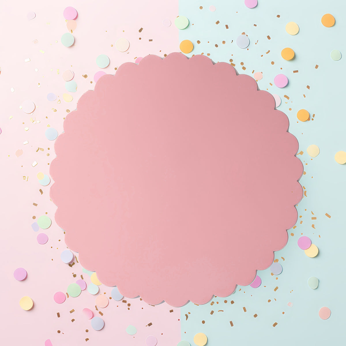 Papyrus Cake Board Scalloped Pastel Pink 10in