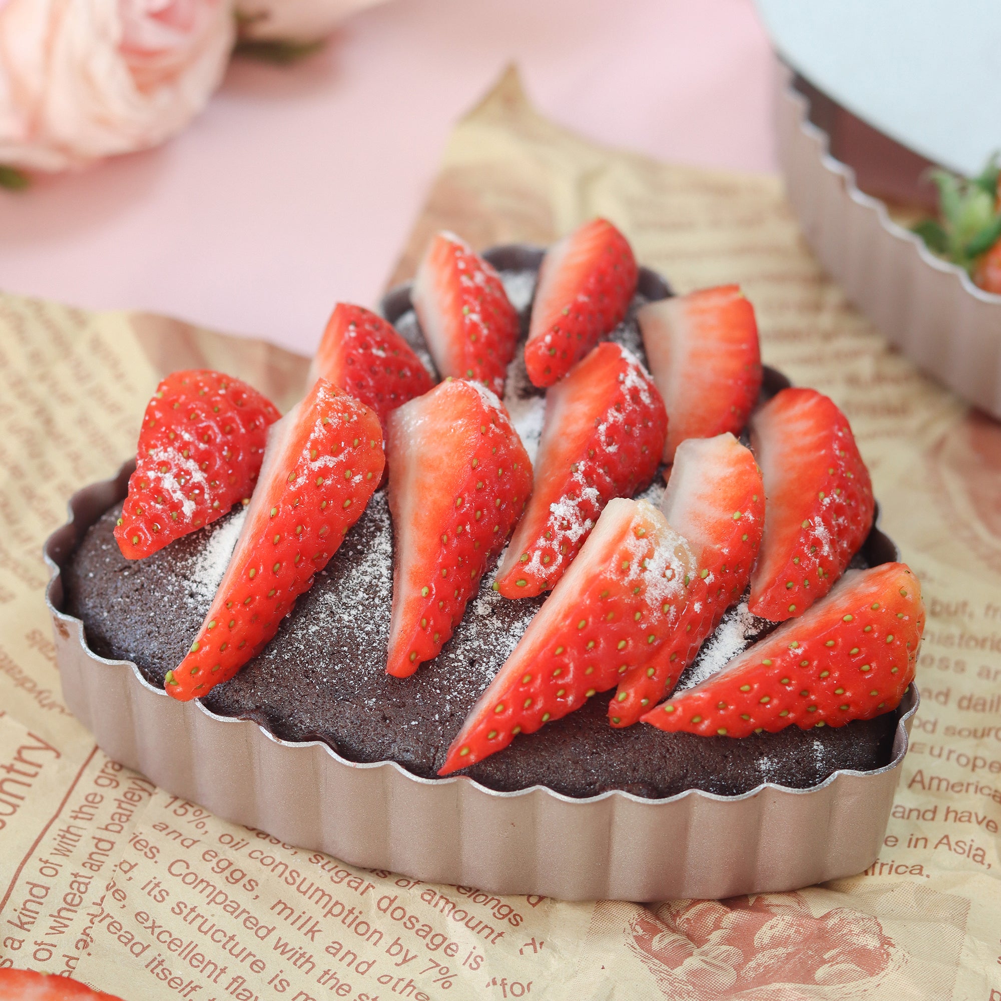 CHEFMADE Mini Heart Tart Pan with Loose Base Set of 4 (WK9025-4)