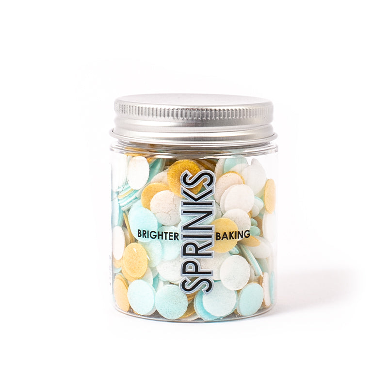 Sprinks Wafer Confetti Decorations Blue & White & Gold 9g