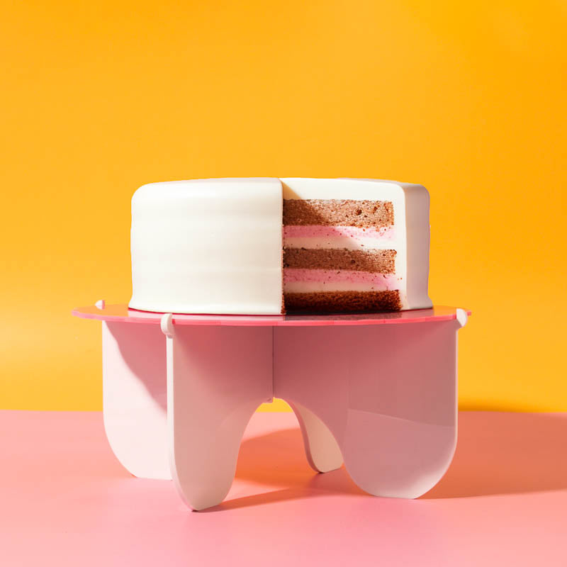 Cake & Candle Plateau Gateau Cake Stand Pink & White 3 Piece