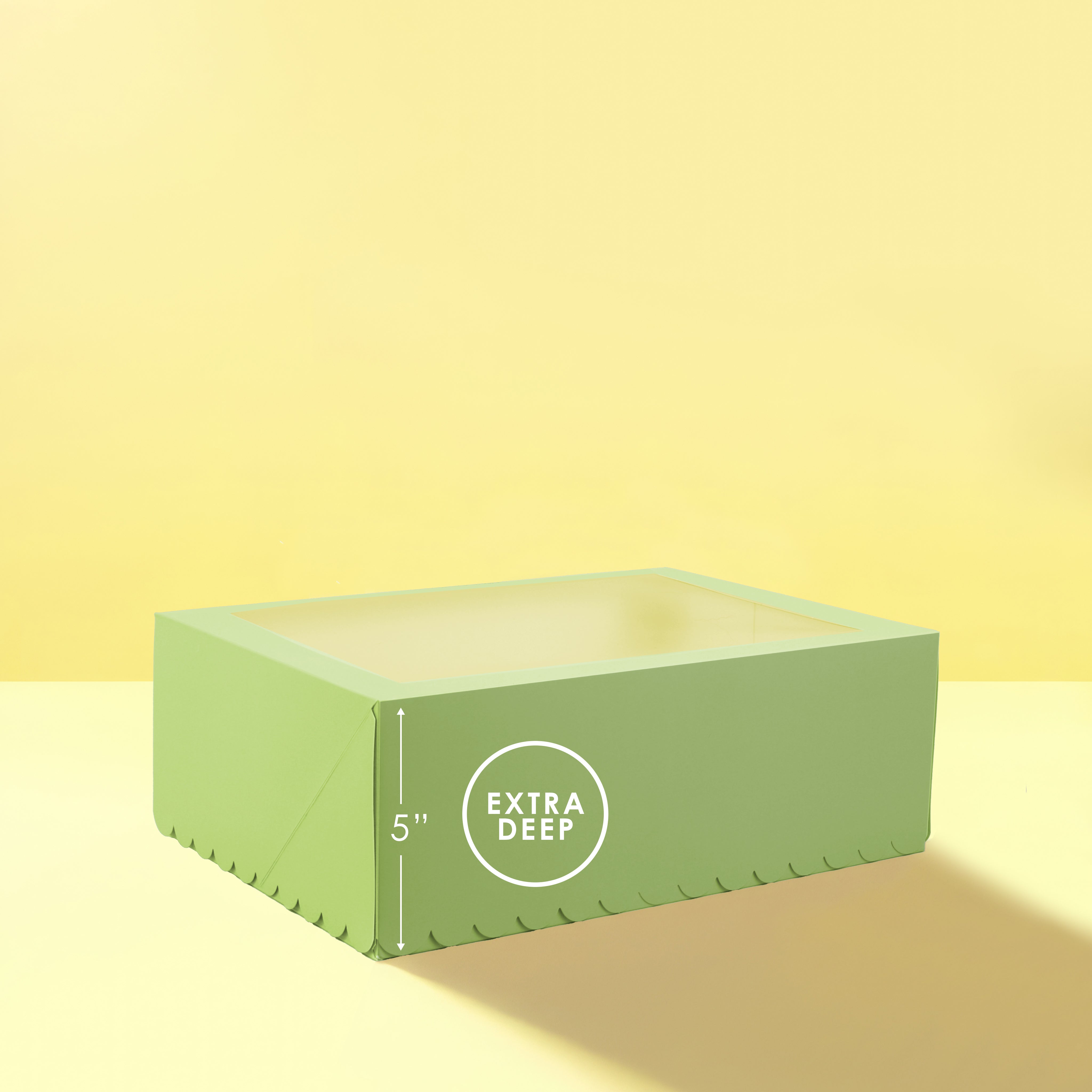 Papyrus Scalloped Tall Cupcake Box 12 Hole Pastel Green