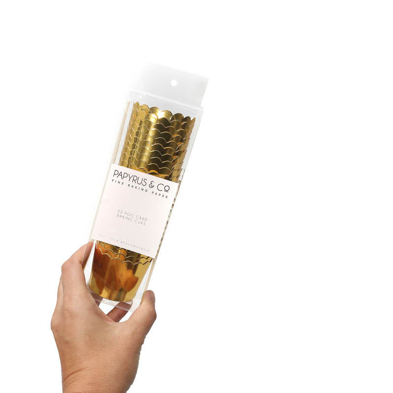 Papyrus Foil Card Baking Cups Gold 25 Pack