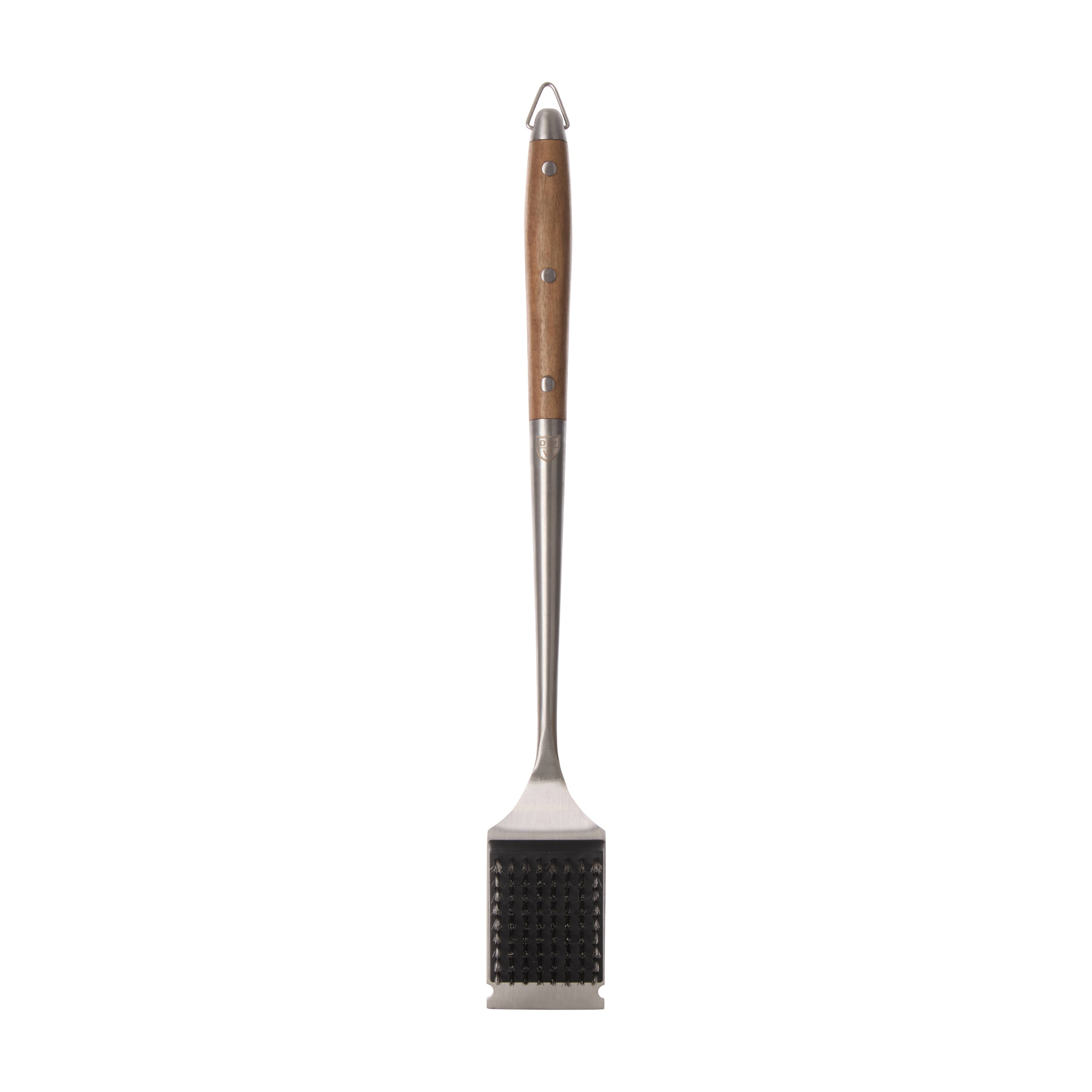 Davis & Waddell Ryder Brass BBQ Brush Chrome & Acacia