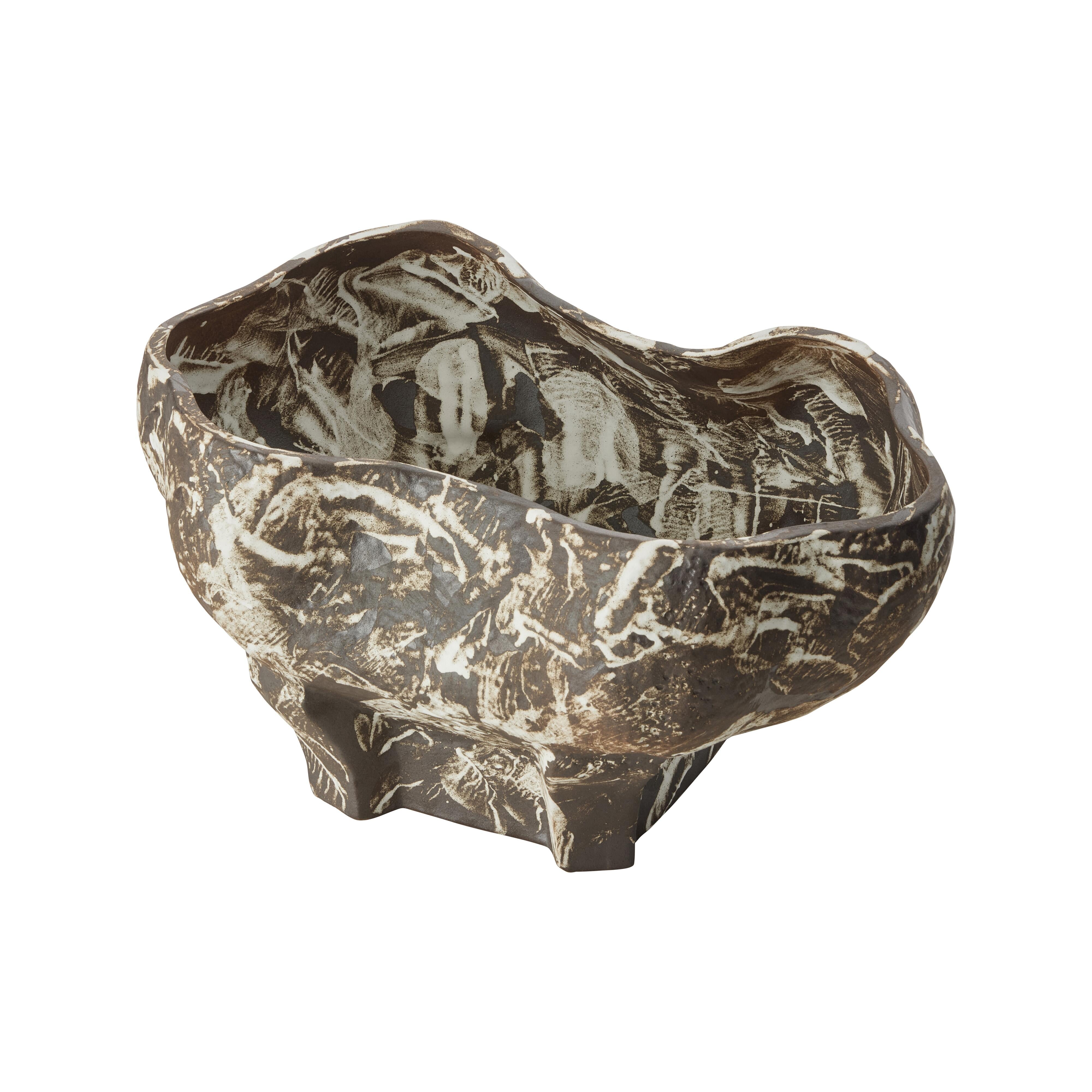 Grand Designs Arbor Footed Bowl Brown & White