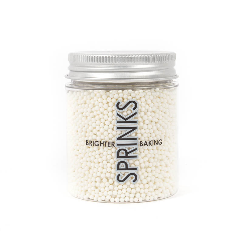 Sprinks Cachous Pearl Beads Matte White 2mm 65g