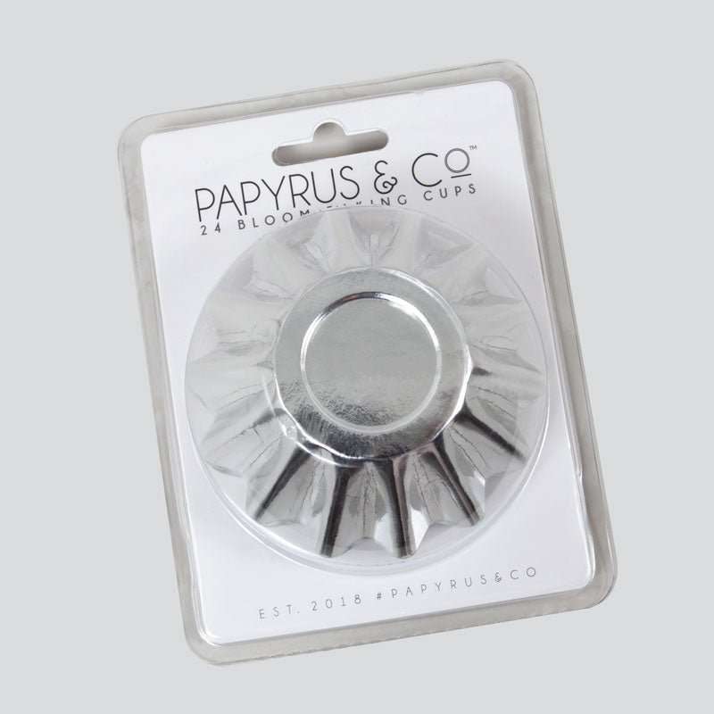 Papyrus Bloom Baking Cups Silver 24 Pack