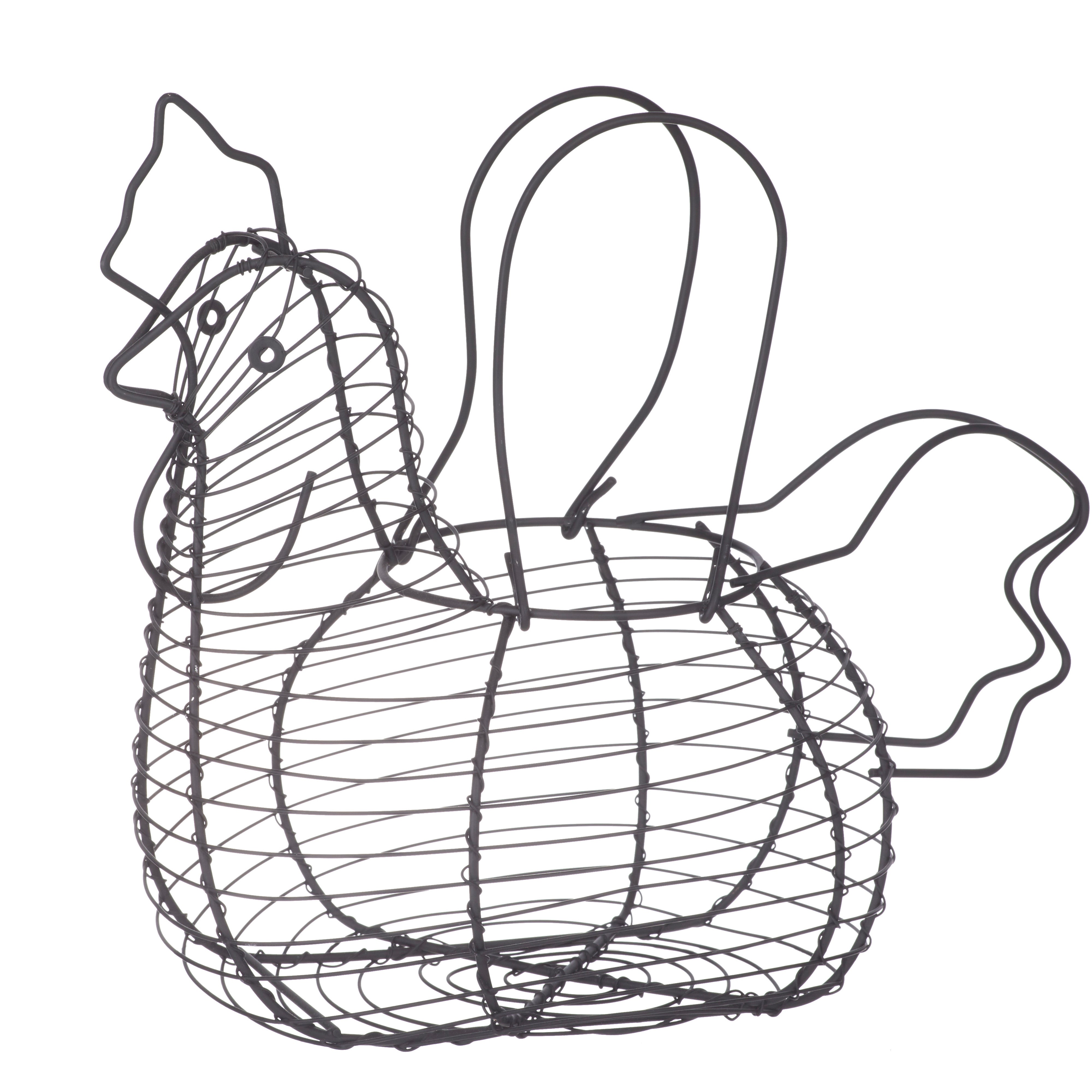Davis & Waddell Chicken Egg Basket Black