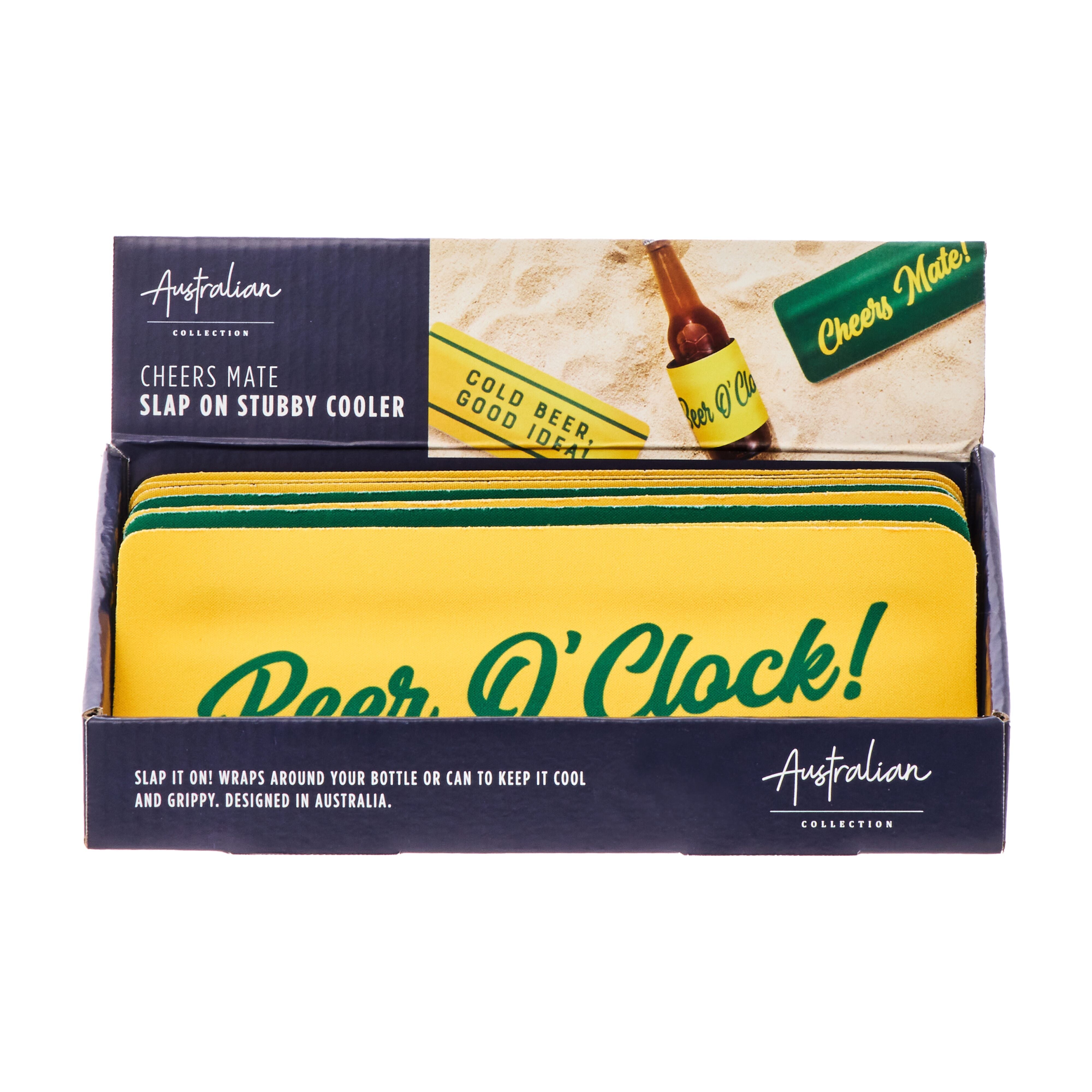 Australian Collection Cheers Mate Slap On Stubby Cooler Assorted