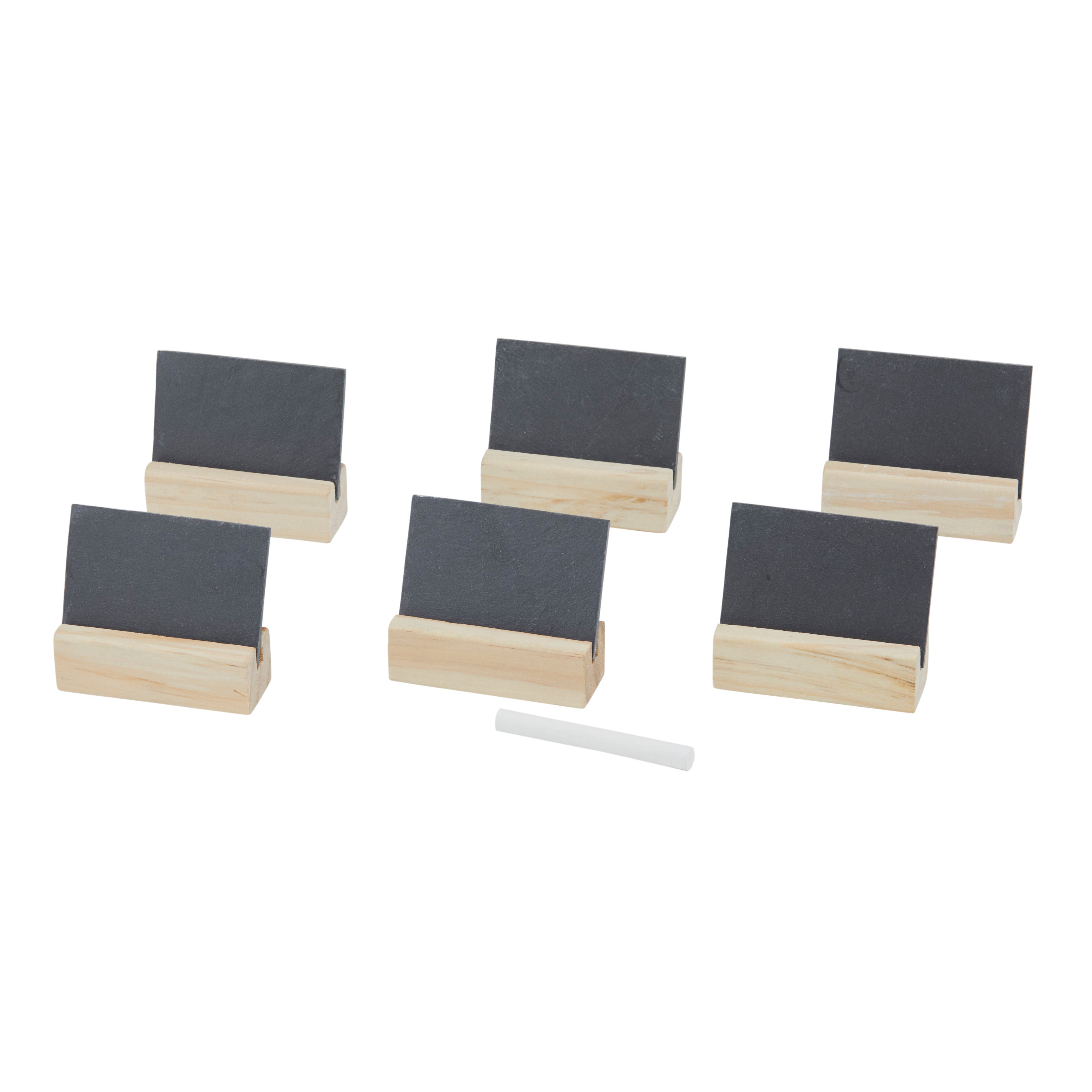 Davis & Waddell Slate and Wood Name Card 7 Piece Set Multi-Coloured