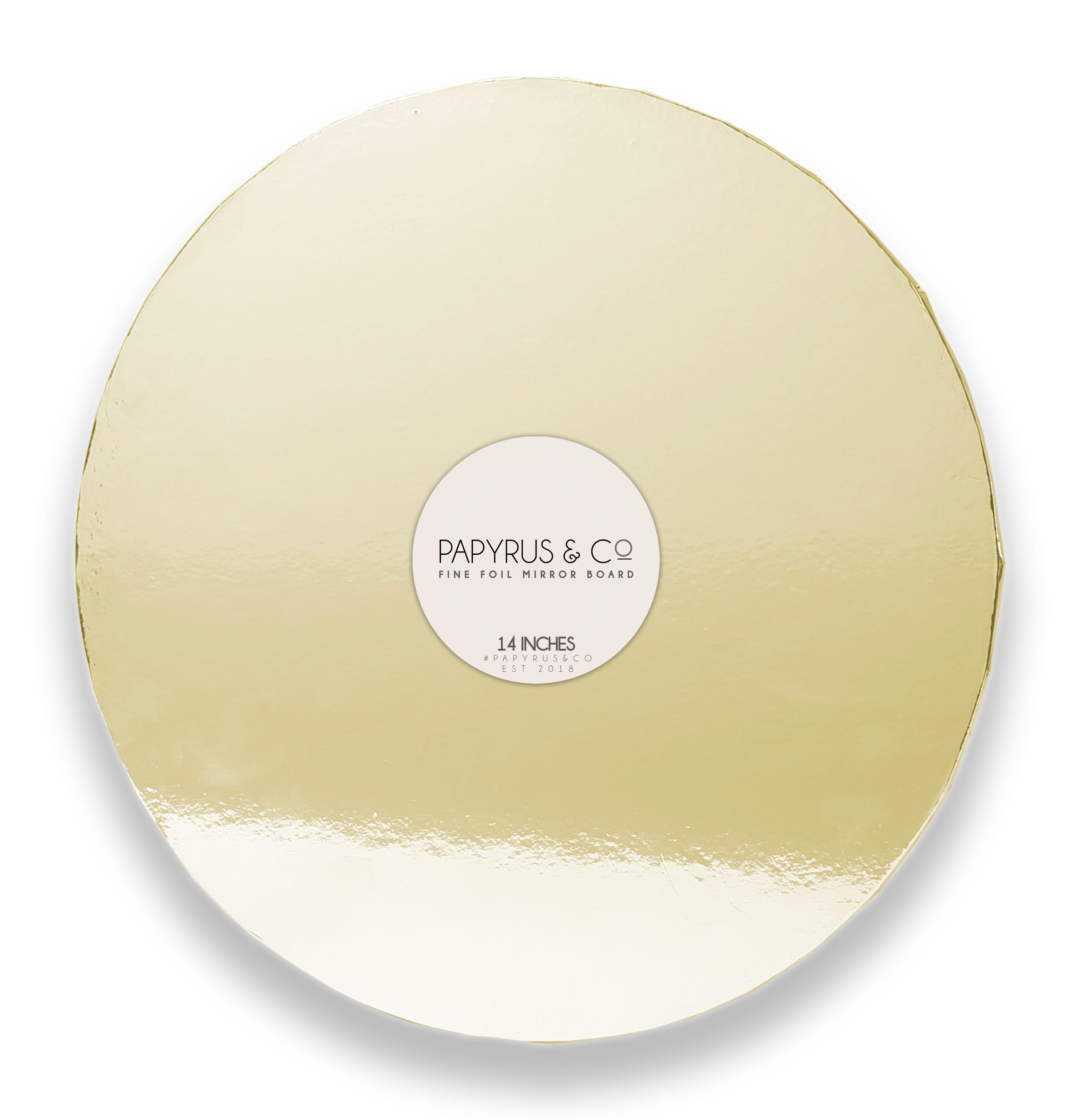 Papyrus Mirror Masonite Cake Board Round Gold 14in