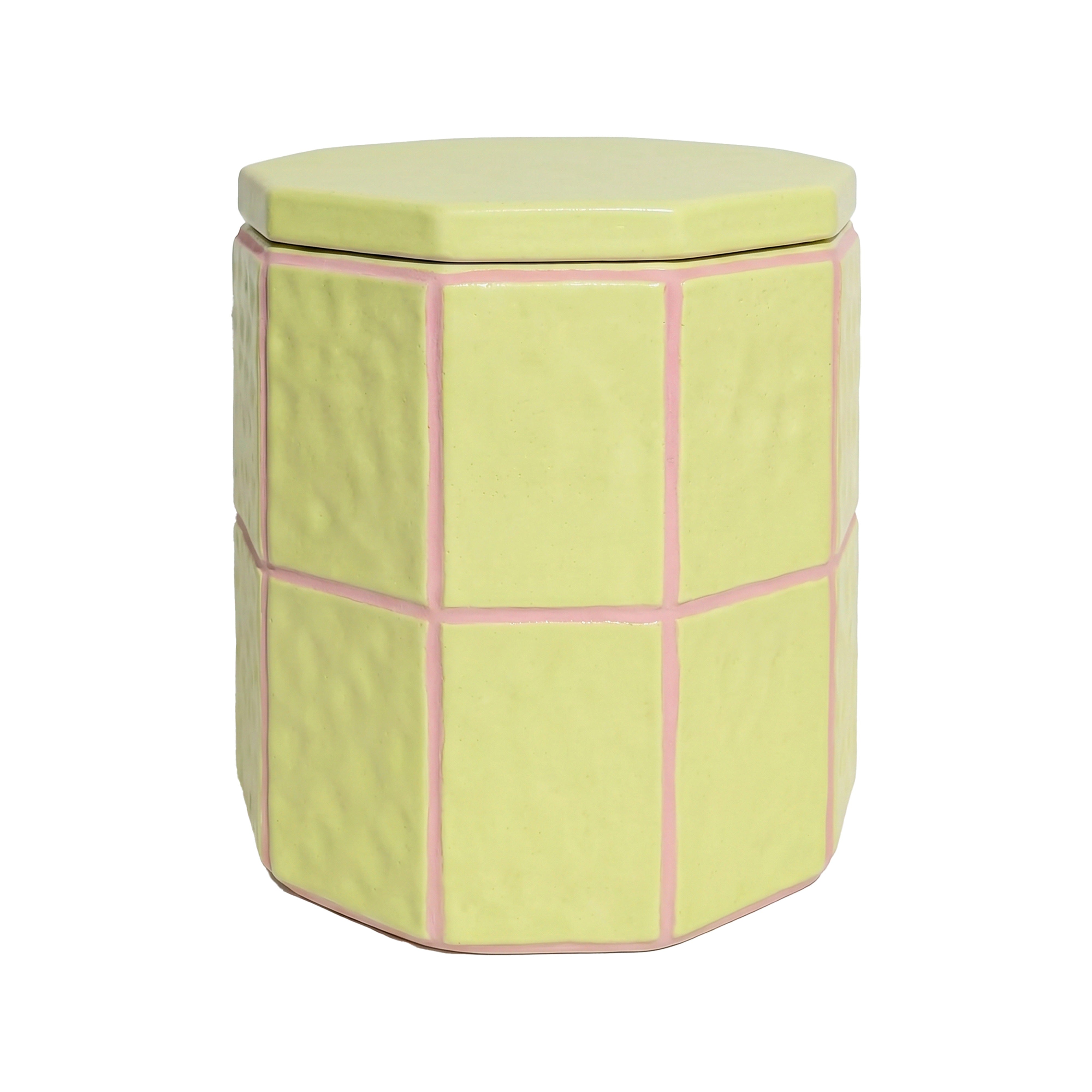 Emporium Sadie Tile Collection Canister Green & Pink