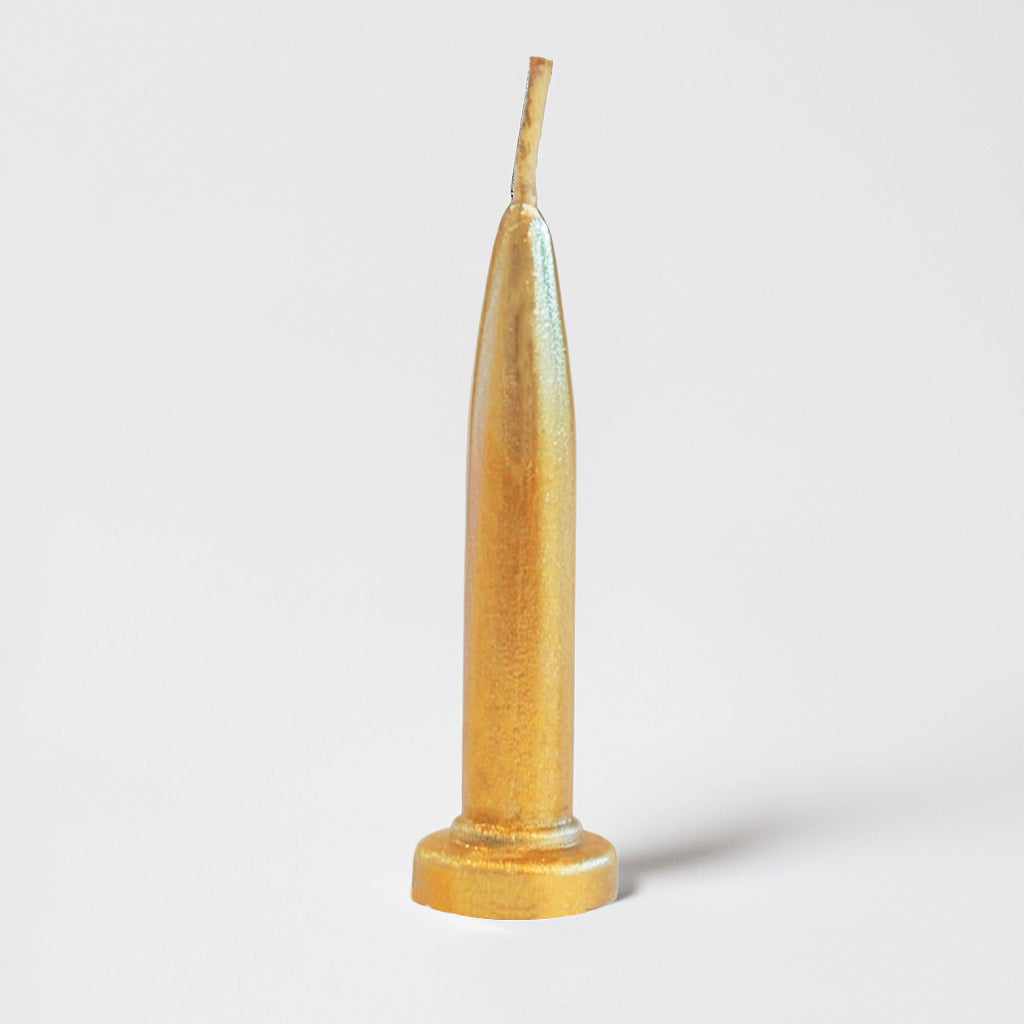 Cake & Candle Bullet Candles Gold 12 Pack