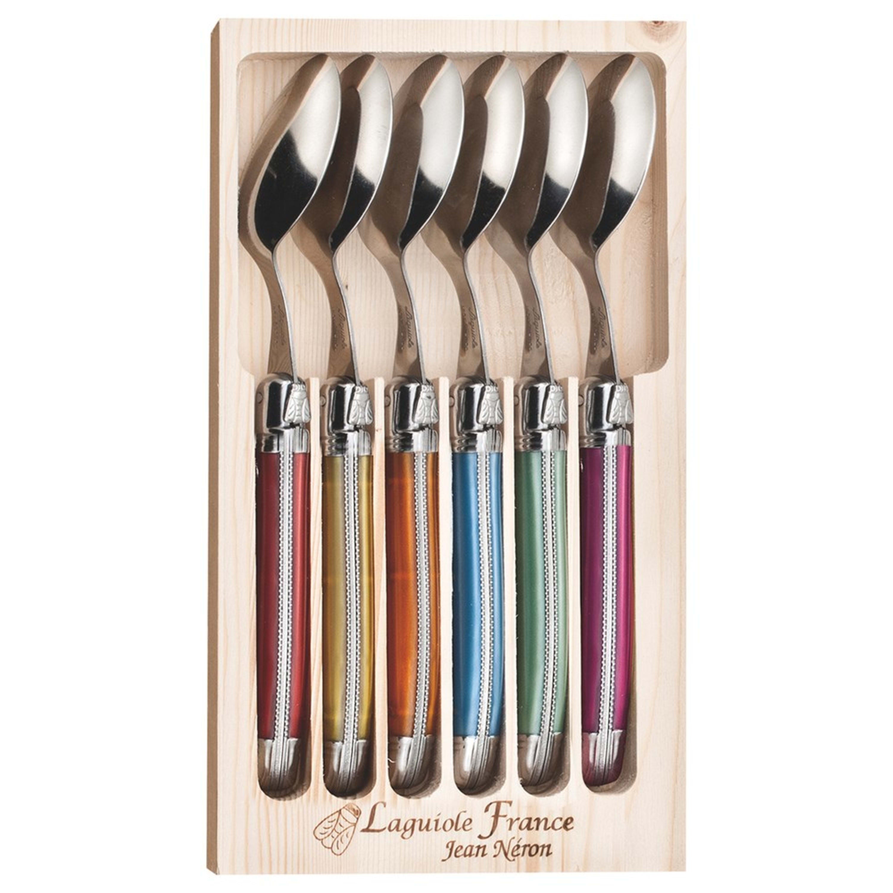 Laguiole Jean Néron 6 Piece Soup & Dessert Spoon Set - Mixed