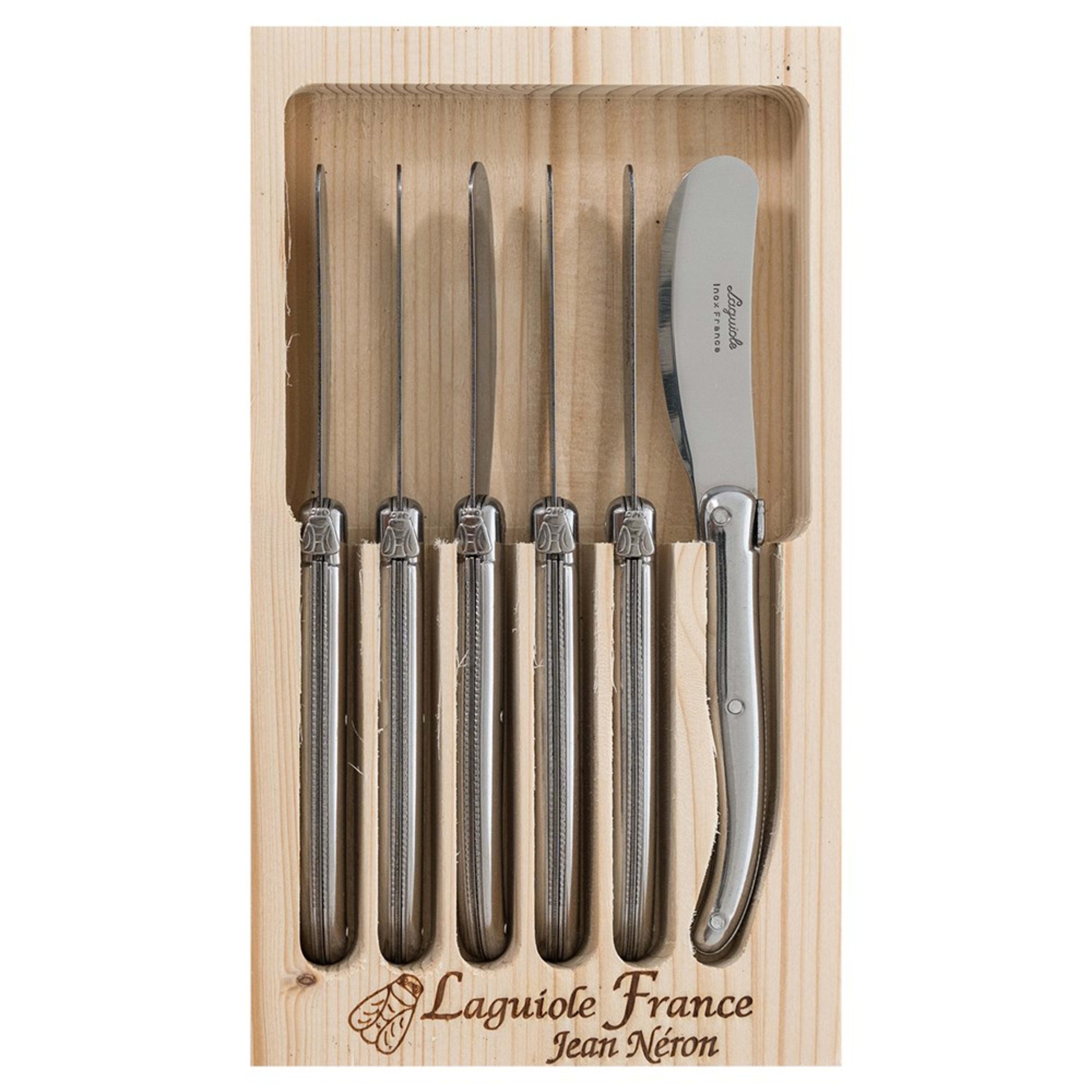 Laguiole Jean Néron 6 Piece Butter & Pate Knife Set - Stainless Steel