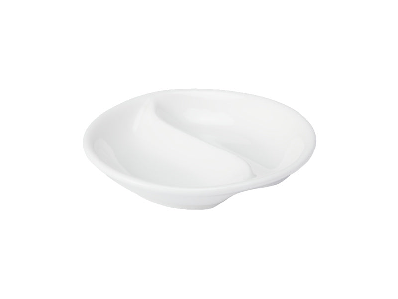 Maxwell & Williams White Basics Round Divided Sauce Dish 10cm