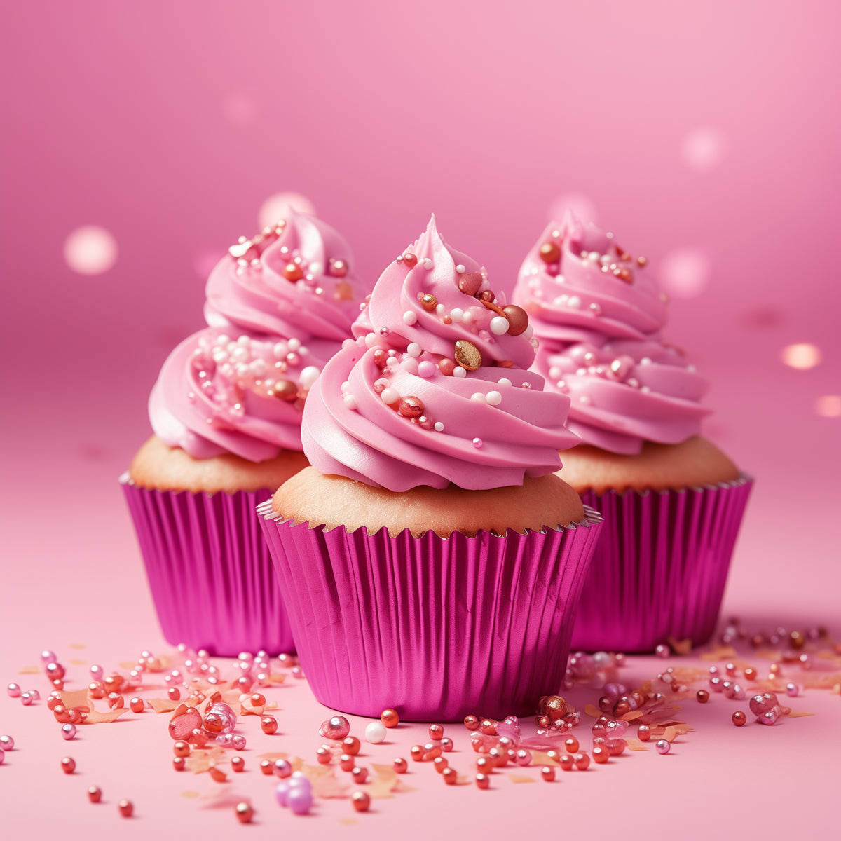 Papyrus Medium Foil Baking Cups Base Hot Pink 44mm 50 Pack