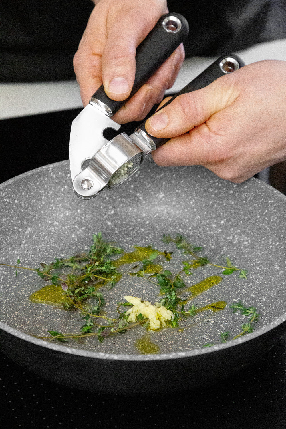 MasterCraft Soft Grip Stainless Steel Garlic Press