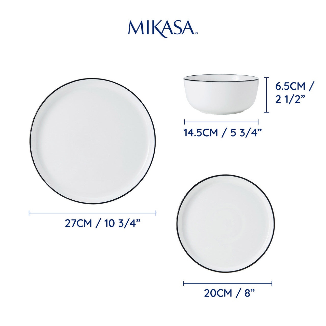 Mikasa Limestone Stoneware Dinner Set 12 Piece (White)