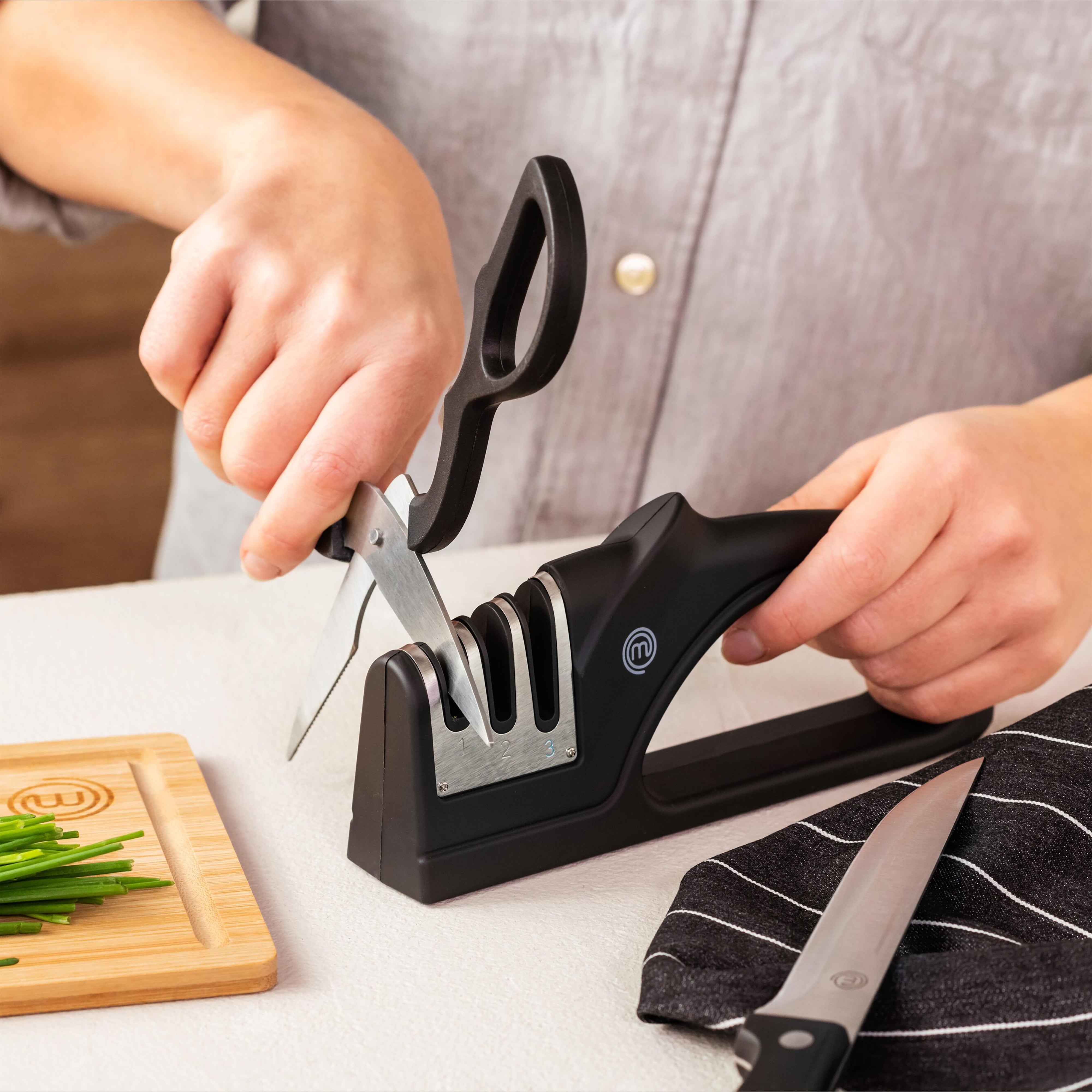 MasterChef Classic Signature 3-in-1 Knife Sharpener Black