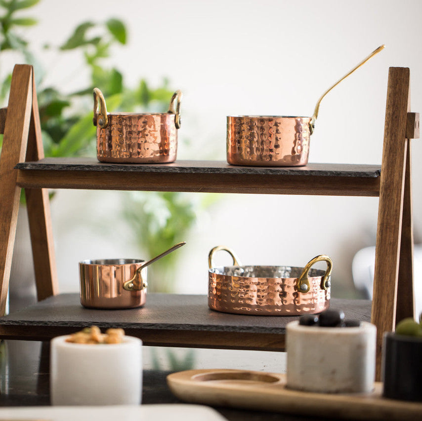 Artesà Two Tier Slate & Acacia Wood Serving Stand