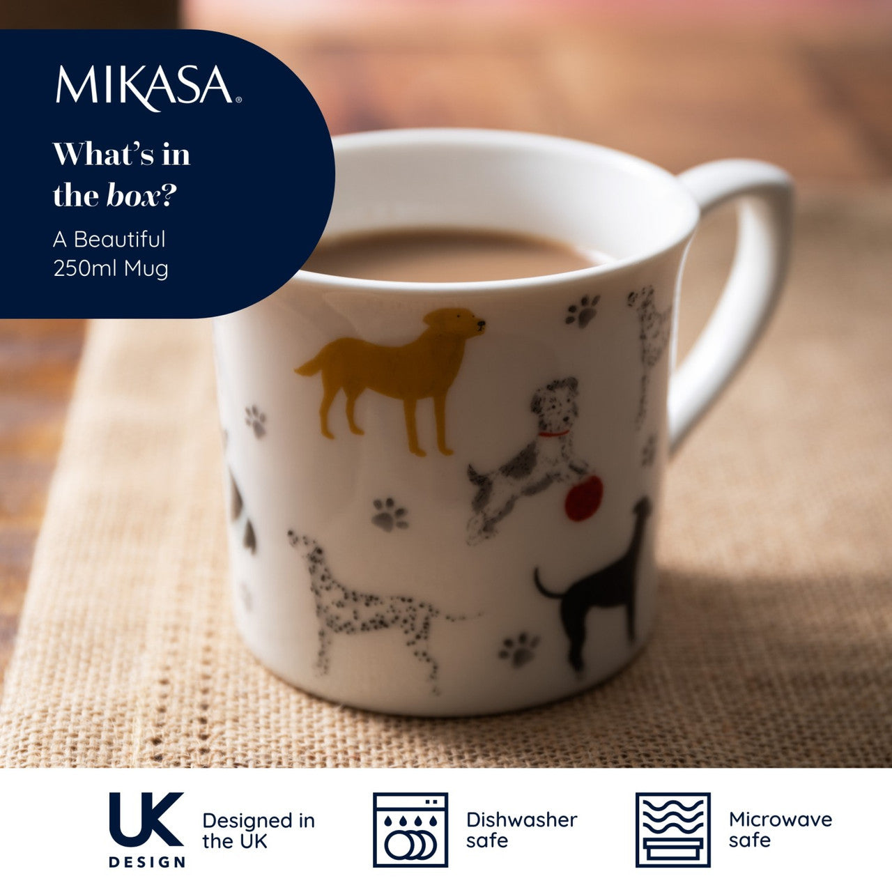Mikasa Fine Bone China Fluted Mug 300ml (Dog)