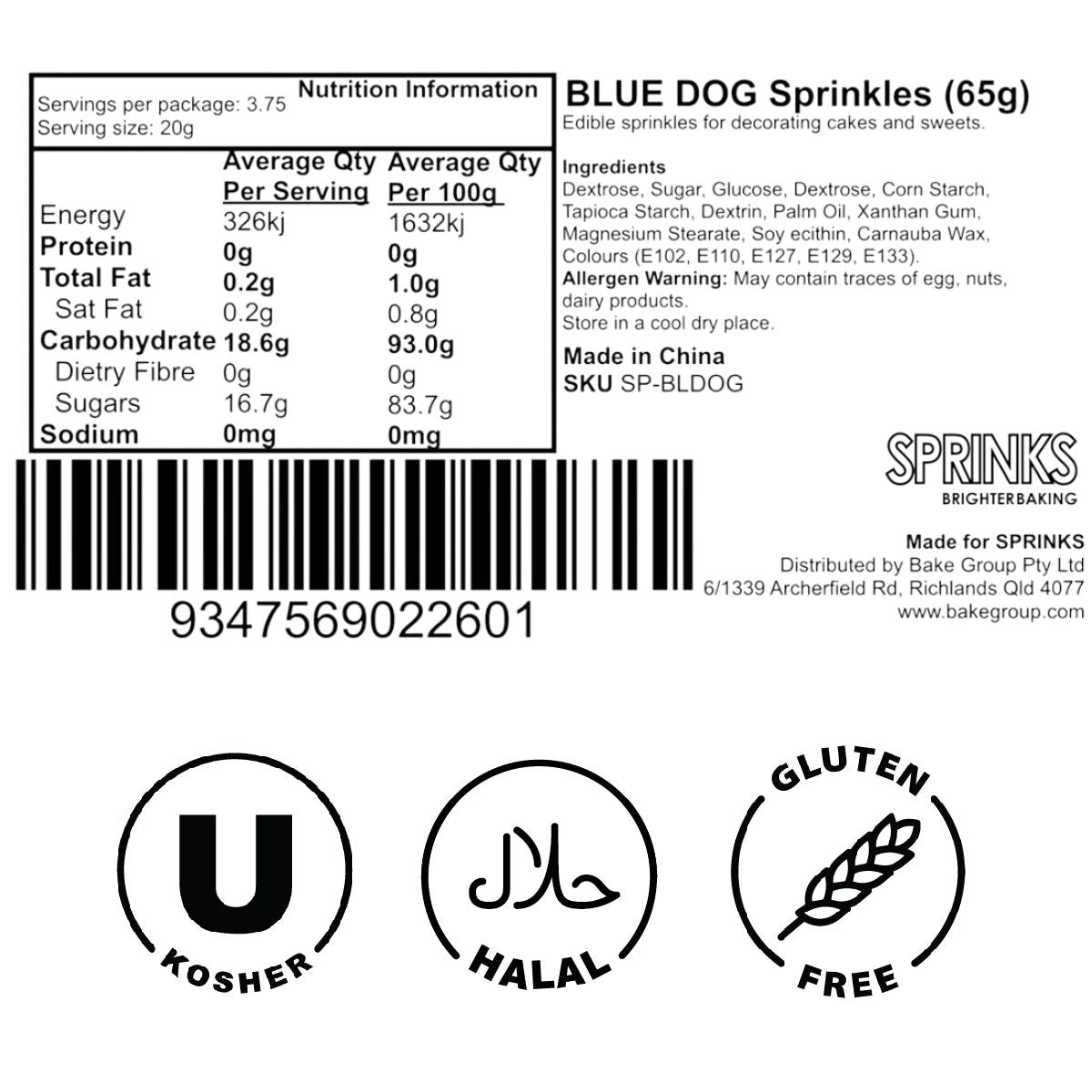 Sprinks Dog Sprinkles Blue 65g