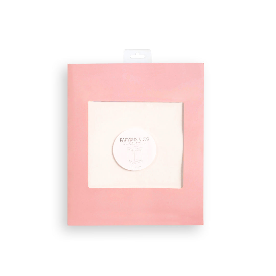 Papyrus Tall Scalloped Cake Box Pastel Pink 10 x 10 x 12in