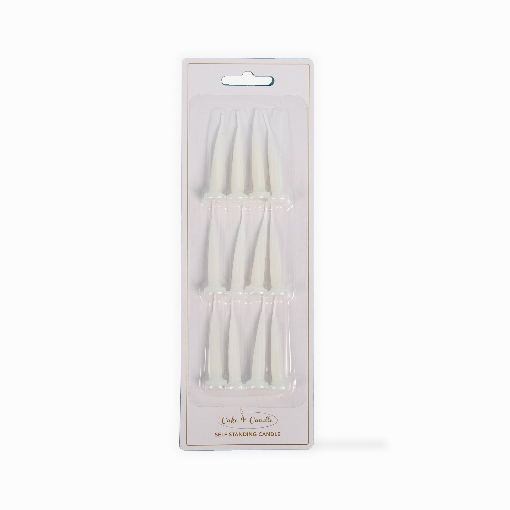 Cake & Candle Bullet Candles White 12 Pack