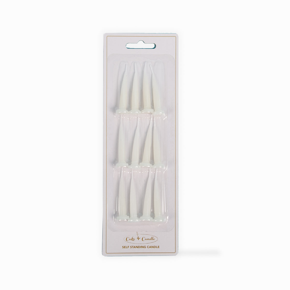 Cake & Candle Bullet Candles White 12 Pack