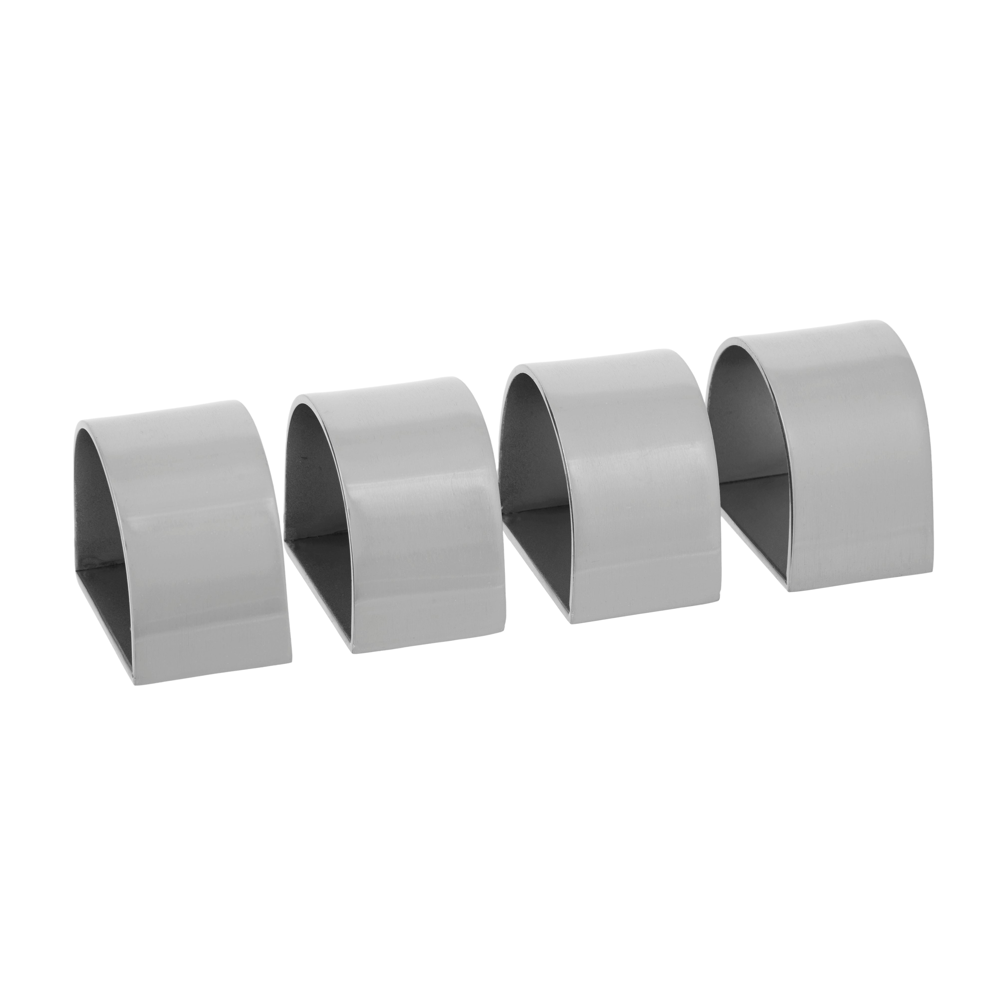 Amalfi Sorrento Napkin Rings Silver 4 Piece Set Sliver