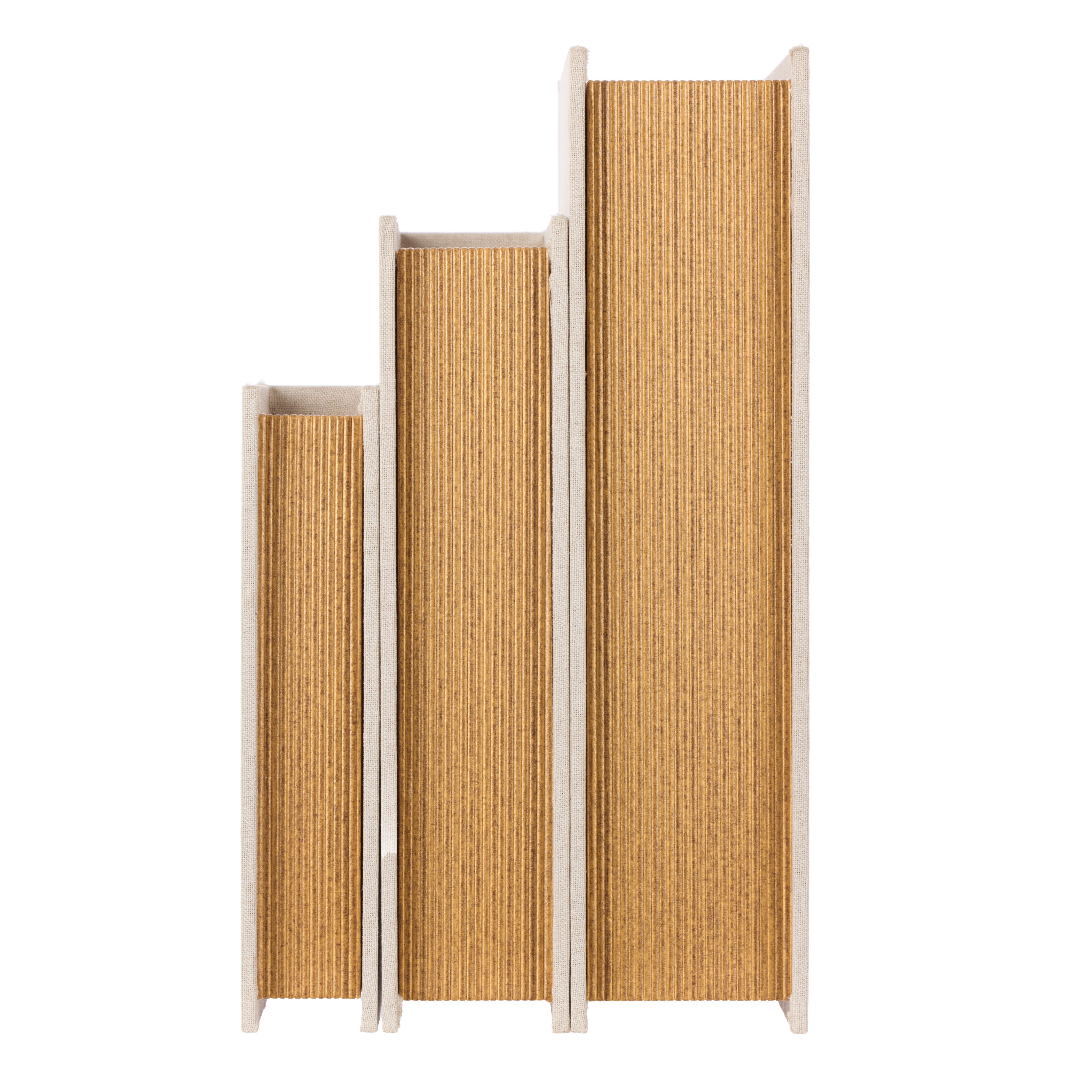 Society Home Atticus Book Box 3pcs Set Linen & Natural
