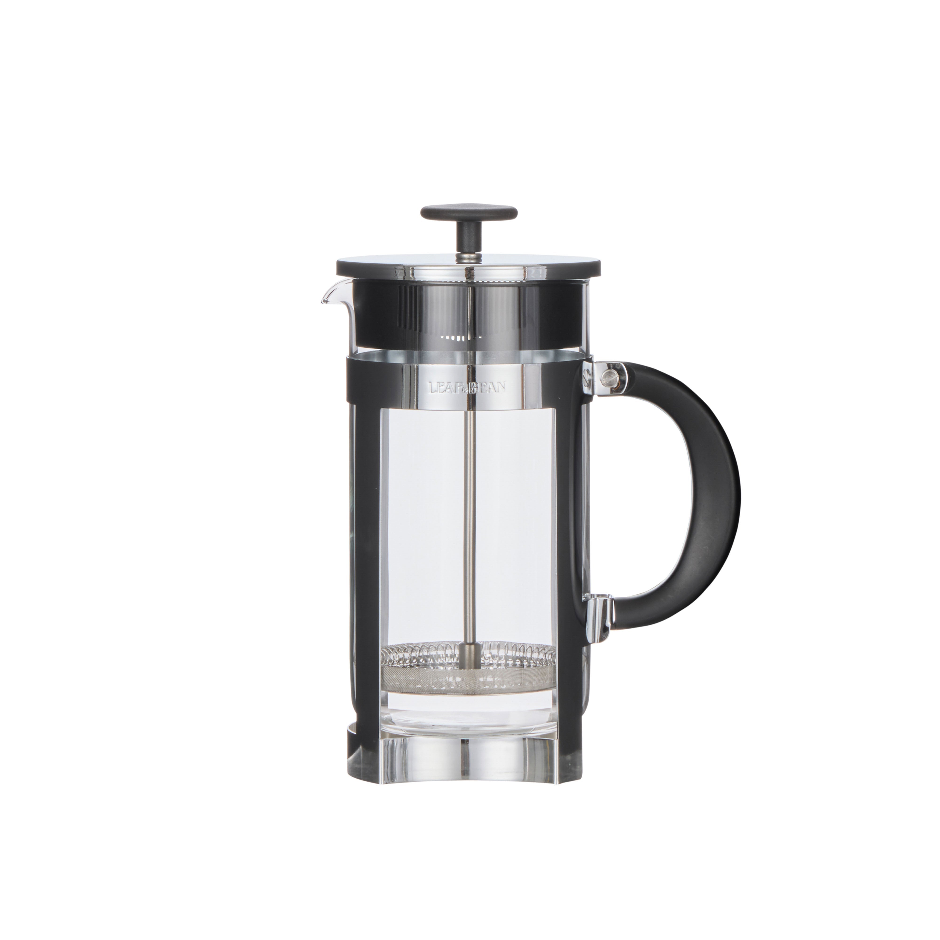 Leaf & Bean Glass Press Plunger 8 Cup (1L) Clear & Stainless Steel