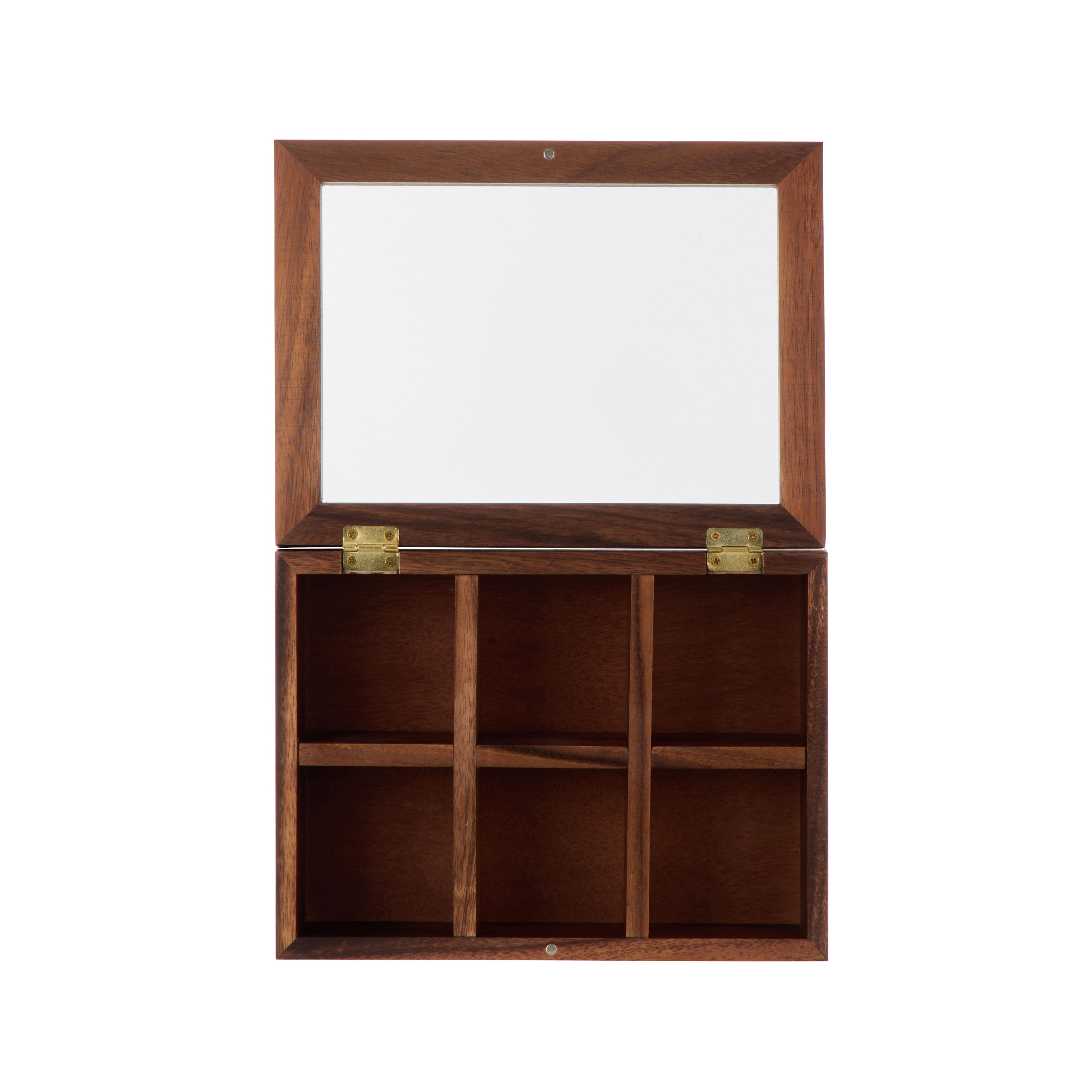 Leaf & Bean Byron Acacia Tea Box 6 Compartment Natural