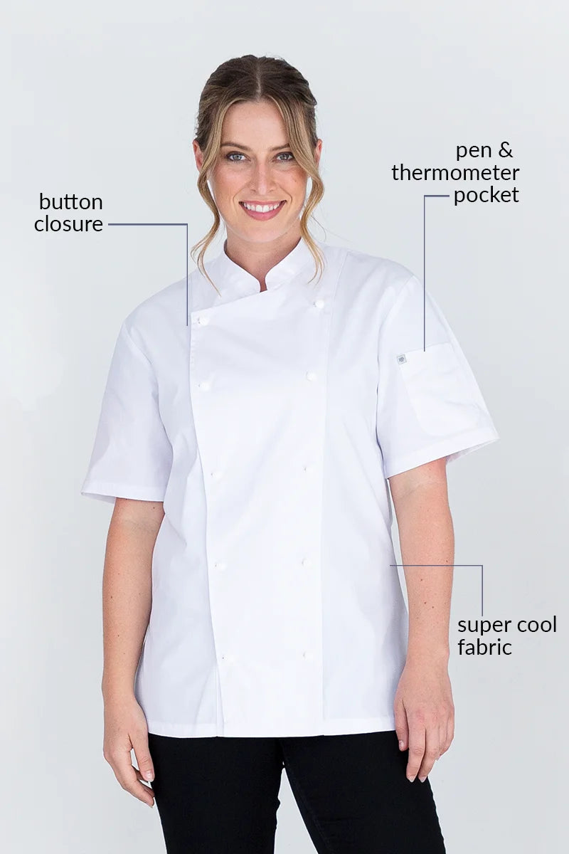 Aussie Chef Alex Classic White Jacket - XS