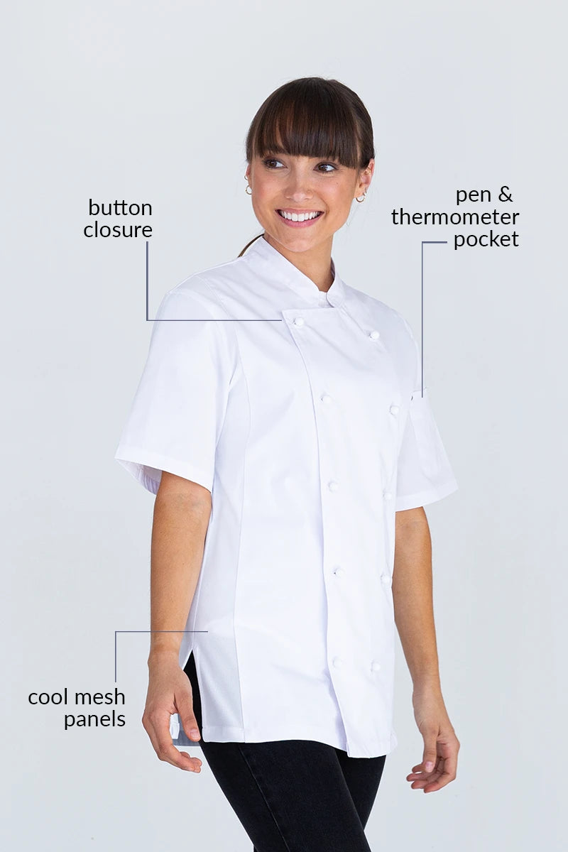 Aussie Chef Alex Cool Mesh White Jacket - L