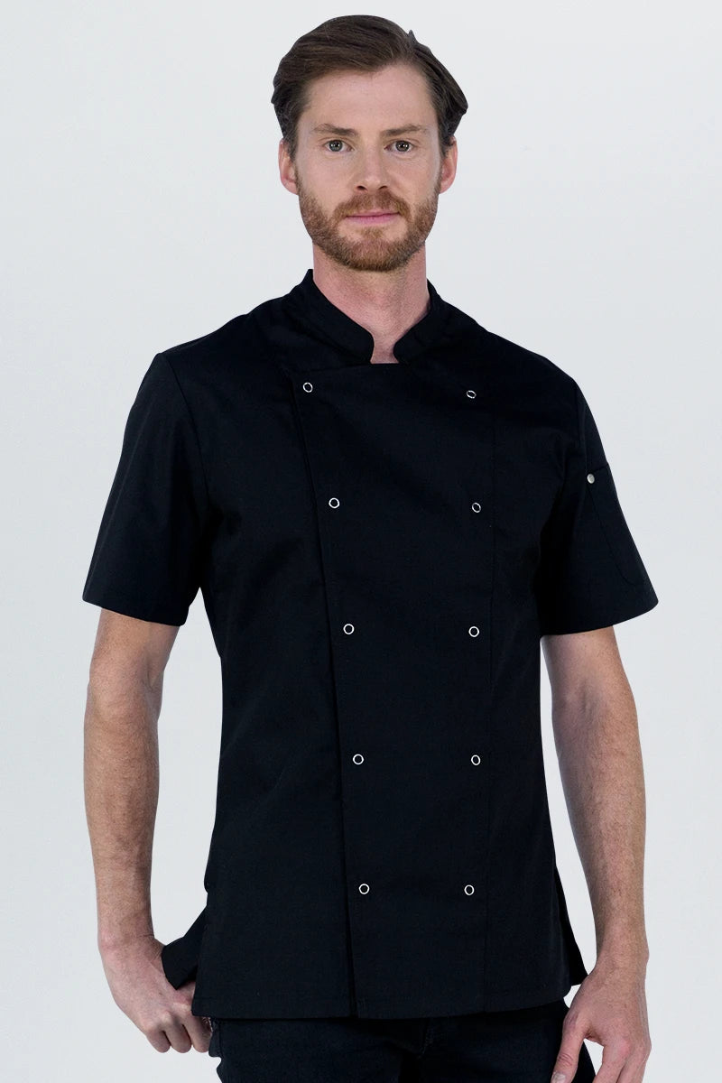 Aussie Chef Alex Press Stud Black Jacket - XL